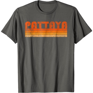 เสื้อยืดสีขาวประเทศไทยเสื้อยืดลำลอง Vintage Retro Pattaya Thailand T-Shirt Thailand Short sleeve T-shirS-4XL