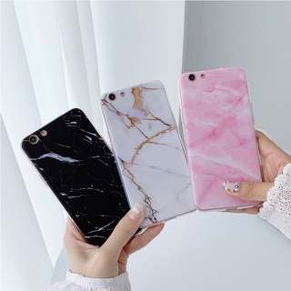 กรณี OPPO A1K A3s A5s A7 A12 A12e A37 A37F A71 A71K F1 F1F F1s เคสโทรศัพท์แบบนุ่มลายหินอ่อนฝาหลัง @REALFASIHION