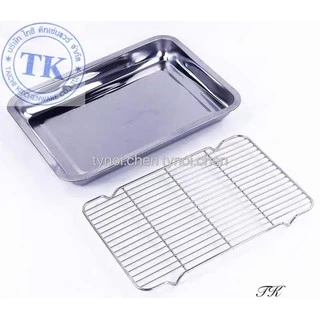 TK ถาดพร้อมตะแกรงสแตนเลส – ถาดใส่อาหารพร้อมตะแกรงอย่างดี ถาดสแตนเลส มีทั้งหมด 5 ไซส์