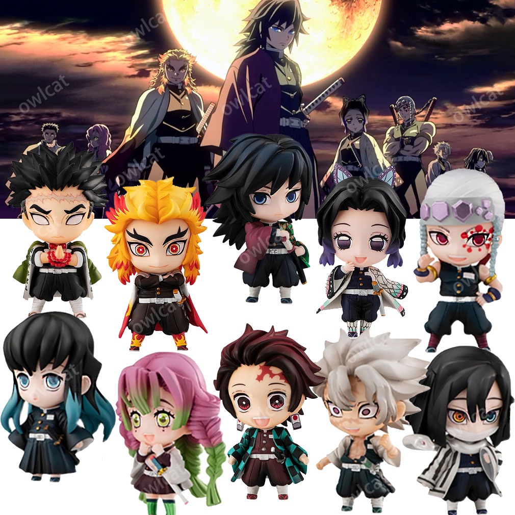 ฟิกเกอร์ ดาบพิฆาตอสูร Set Tanjirou & 9 Hashira (the nine strongest) Giyu Kyojuro Shinobu Kocho Rengo