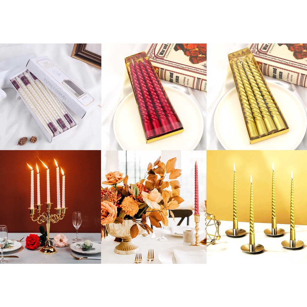 เทียนยาว เทียนเกลียว คลาสสิค โรแมนติก เทียนงานแต่ง Romantic Classic Threaded Stick Candlestick Spiral Candle