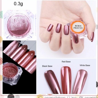 ผงกระจก โรสโกลด์ ผงทำเล็บ กระจก (opi orly essie zoya)