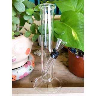 บ้องตรงมีรูปล่อยโบว์ Cylinder Glass Bong (16cm.)