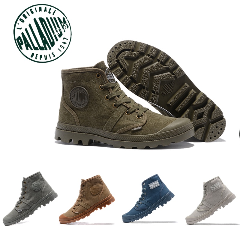 Palladium รองเท้าผ้าใบลําลองคุณภาพสูงรองเท้าบูทมาร์ตินคลาสสิกรองเท้าคู่