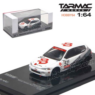 โมเดลรถเหล็ก - Tarmac Works HOBBY64 Model Car - Honda Civic EG6 Suzuka Clubman Race FF Challenge 2018