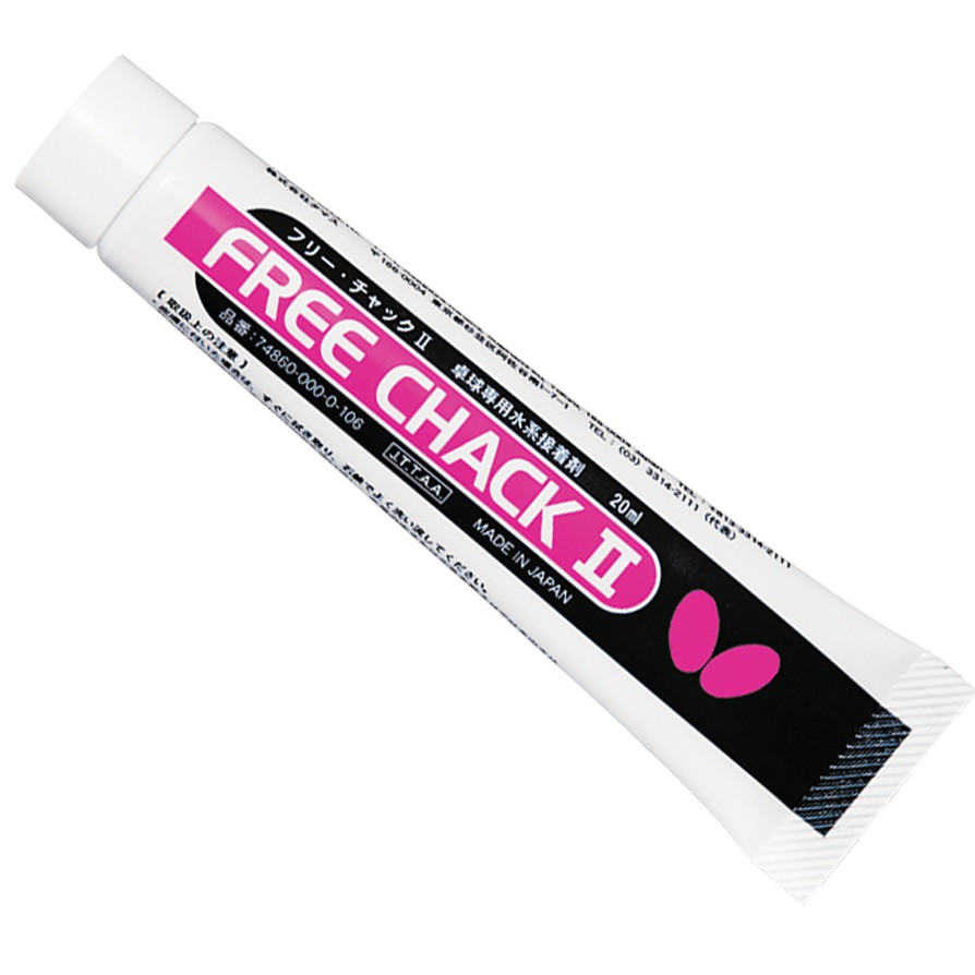 💥ขายดี กาวติดยางปิงปอง BUTTERFLY FREE CHACK II แบบหลอด(ไม่รวมอุปกรณ์ทา) ปลอดภัย ไม่มีสารระเหย แท้ 100%