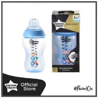 Tommee Tippee CTN 12oz/340ml Bottle SS Med Flow Teats - (Blue)