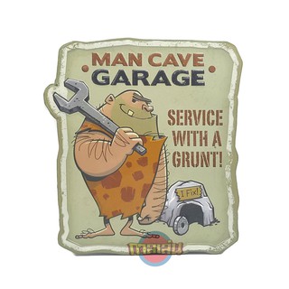 ป้ายสังกะสีวินเทจ Man Cave Garage (ปั๊มนูน)