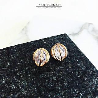 Luxury Gorgeous Classy Chic Round Diamond Earrings : ต่างหู ต่างหูออกงาน ตุ้มหู เพชร