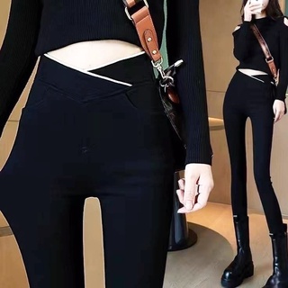 Magic elastic leggings ผู้หญิงบางส่วน slimming buttocks เอวสูงดินสอกางเกงสีดำ