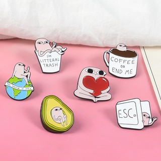 Ketnipz เข็มกลัดเคลือบ ลายการ์ตูน Meme Lapel Pins ตลก สําหรับตกแต่งกระเป๋าเป้สะพายหลัง กางเกงยีน แก้วกาแฟ