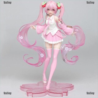 โมเดลฟิกเกอร์ PVC รูปการ์ตูนอะนิเมะ Miku Pink Sakura Miku