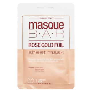 พร้อมส่ง ของแท้ MasqueBAR Rose Gold Foil Moisturizing Sheet Mask