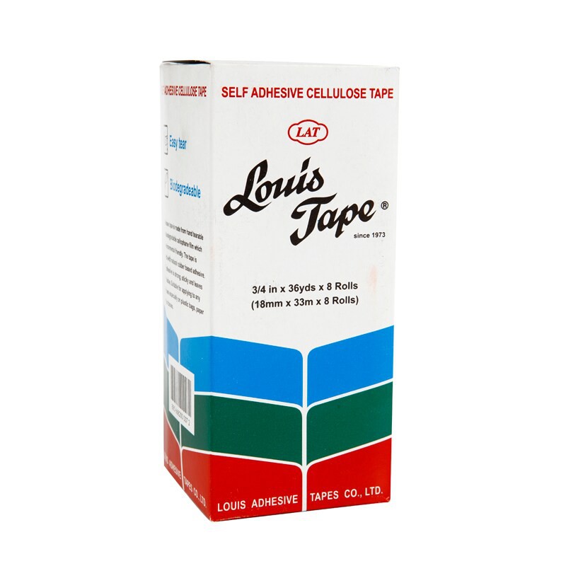 เทปใส แกน 1 นิ้ว 3/4 นิ้วx36 หลา (แพ็ค8ม้วน) หลุยส์ Clear tape, 1 '' core 3/4 '' x36 yards (pack 8 r