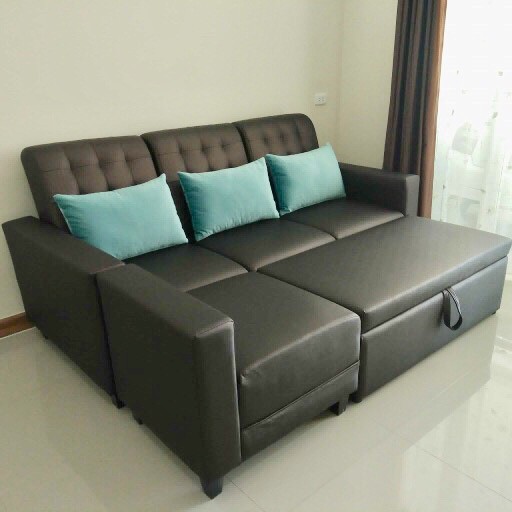 TC Sofa Bed + Stool box เปิดเก็บของได้ โซฟาปรับนอน โซฟาเบด