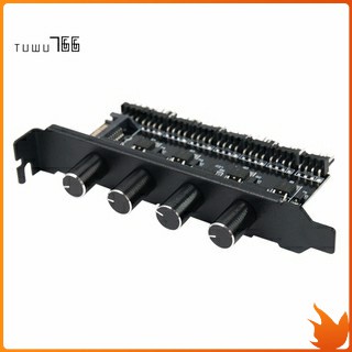 Pc 8 Channels Fan Hub 4 Knob Cooling Fan Speed Controller For Cpu Case Hdd Vga Pwm Fan Pci Bracket P