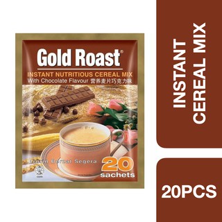 Gold Roast Instant Cereal Chocolate Flavour 30g (20 pcs) ++ โกลด์โรสต์ ซีเรียลสำเร็จรูปรสช็อคโกแลต 30 กรัม (20 ชิ้น)