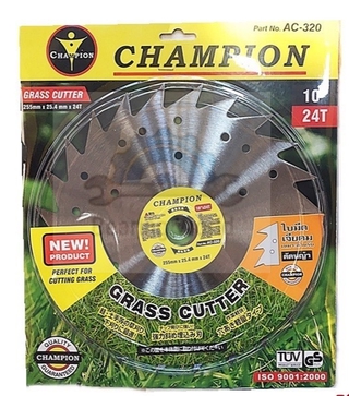 CHAMPION ใบมีดตัดหญ้า รุ่น AC-32 ใบเลื่อยวงเดือน ใบมีดกลม ตัดหญ้า วงเดือน ฟันติดคาร์ไบด์ ขนาด 10 นิ้ว 24 ฟัน ใบมีดกลม