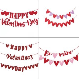 ธง Valentine ธงราว Happy Valentines แบนเนอร์Valentines ธงวาเลนไทน์