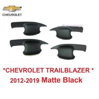 เบ้ารองมือเปิด เบ้ากันรอย Chevrolet Trailblazer 2012 - 2019 ดำด้าน เชฟโรเลตเทรลเบลเซอร์ ถาดรองมือเปิดประตู เบ้ามือ ประตู