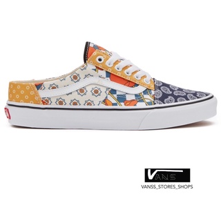 VANS OLD SKOOL MULE PATTERN MIX MULTI GOLDEN GLOW TRUE WHITE SNEAKERS สินค้ามีประกันแท้