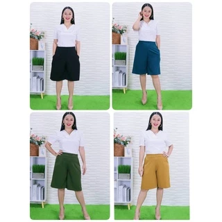 (โปรพิเศษวันนี้)A8ขาสั้น กางเกงวูลเวฟ ทรงกระบอกใหญ่ 4 ส่วน เอว 32-42" ยาว 20-22" ผ้ายืดใส่สบาย นุ่ม