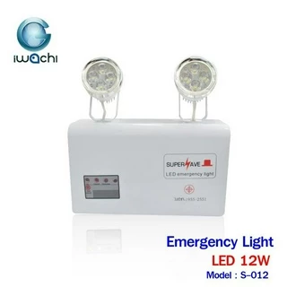 iwachiชุดไฟฉุกเฉิน โคมไฟฉุกเฉิน LED ติดตั้งง่าย ดวงไฟสามารถปรับได้ 360 องศา 12 วัตต์ แสงขาว