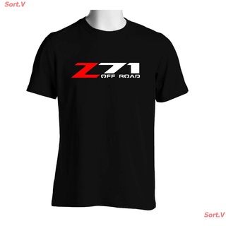 Sort.V 2021 GILDAN เสื้อยืดคอกลมแขนสั้น Z71 Chevy Colorado Party Z71 สีดําสําหรับผู้ชาย เสื้อยืดโลโก้รถ