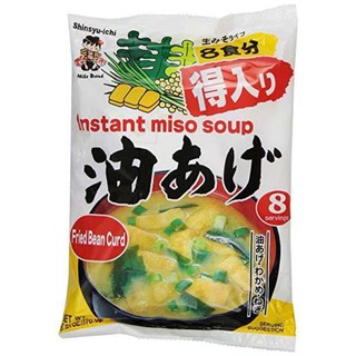 Shinsyuichi instant miso soup aburaage มิโซะซุปเต้าเจี้ยวกึ่งสำเร็จรูปผสมเต้าหู้ทอด 176 กรัม