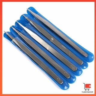 คีบหนีบสแตนเลส ปากคีบ มี 2 แบบ ปากคีบงอ ปากคีบแหลม จับสบายมือ Stainless steel tweezers