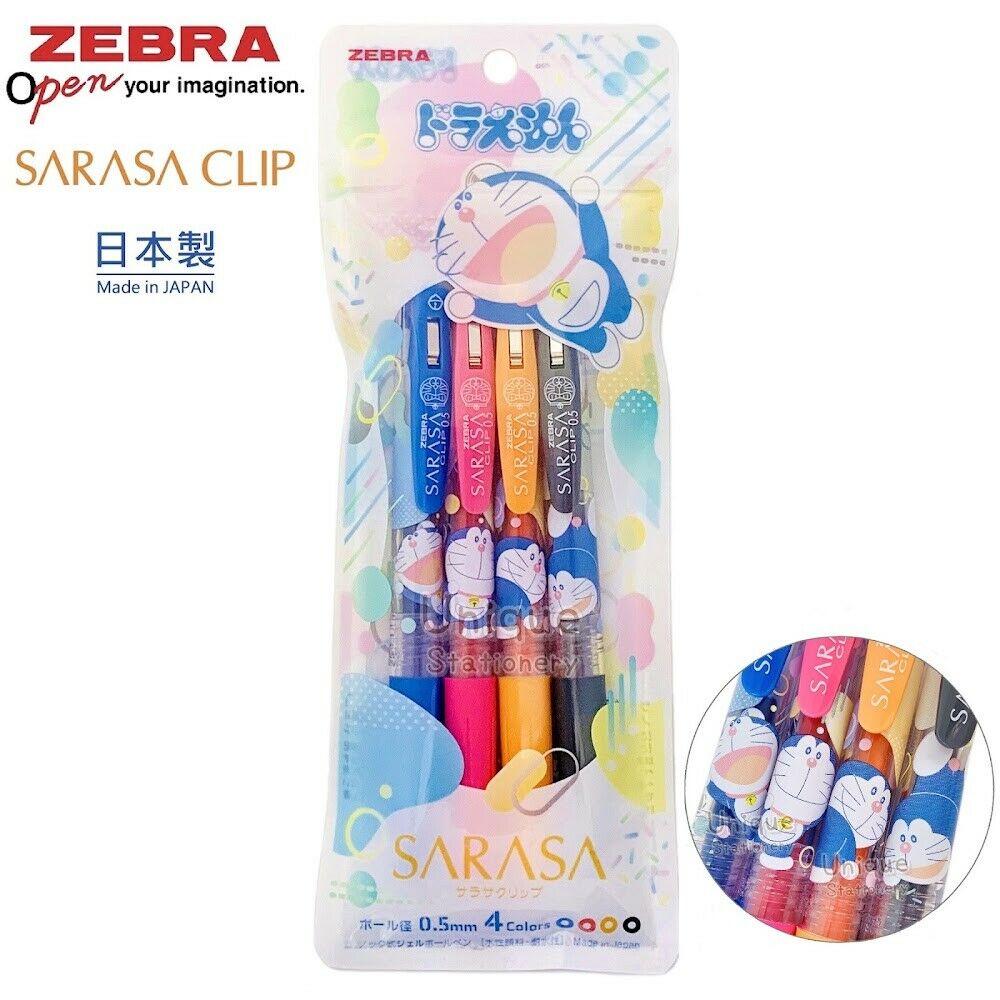ปากกา Doraemon Zebra SARASA Clip 0.5mm Gel Pen 4pcs set