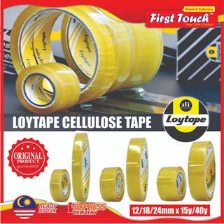 Loytape เทปเซลลูโลส Selotape 12 มม. 18 มม. 24 มม. ขนาดเล็ก / ใหญ่ (1 ชิ้น)