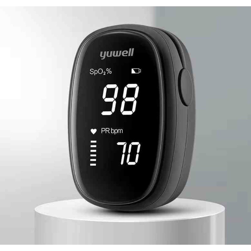 Yuwell YX102สีดำอ่านค่าชัดเจน เครื่องวัดออกซิเจนปลายนิ้ว  Finger pulse oximeter