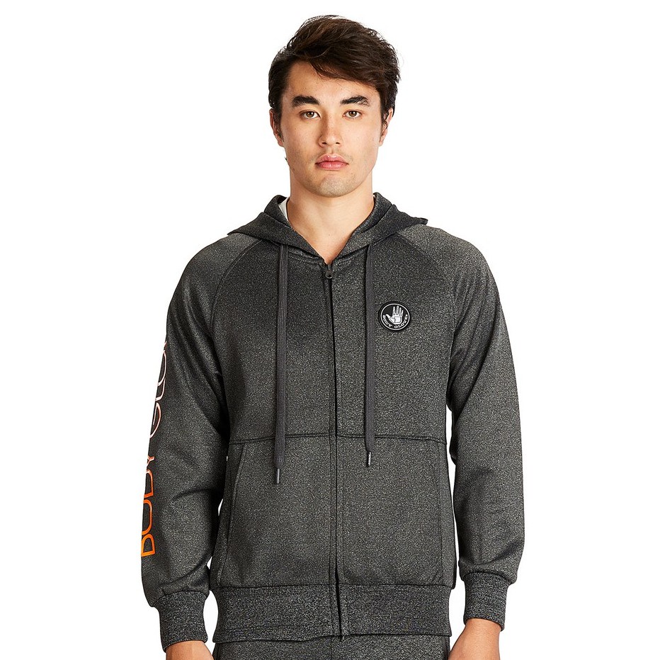 ✹✖﹊BODY GLOVE Men's SC Polyester Hoodie เสื้อฮู้ด ผู้ชาย สีเทาเข้ม-21