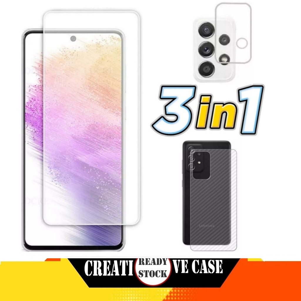 3 INC PACKAGE 1 กระจกนิรภัย SAMSUNG A73 5G 2022 กระจกใสป้องกัน