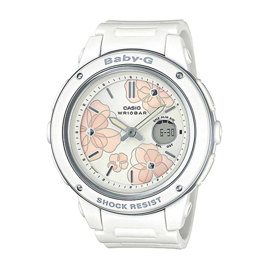 Casio Baby-G นาฬิกาข้อมือผู้หญิง สายเรซิ่น รุ่น BGA-150FL,BGA-150FL-7A - สีขาว