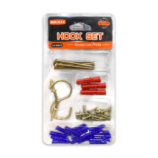 (ใส่โค้ดNOOK395 ลดเพิ่ม 15%)Hook set คุณภาพดี ราคาถูก MR.DIY Hook set ตะขอสกรู ตัว C อเนกประสงค์ สีทอง YLT202019