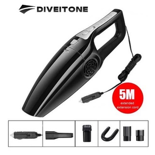 DIVEITONE 120W 3600mbar แรงดูดสูงสำหรับเครื่องดูดฝุ่นแบบใช้คู่แบบเปียกและแห้งในรถยนต์แบบใช้มือถือ 12V เครื่องดูดฝุ่นในรถยนต์ขนาดเล็ก เครื่องดูดฝุ่นในร ในรถ ที่ดูดฝุ่นในรถ เครื่องดูดฝุ่น