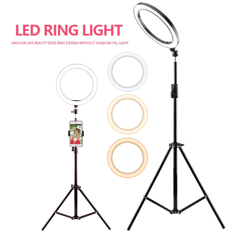 LED 16 26cm Ring Light Camera Ringlight Tripod Stand Phone Holder For YouTube Tiktok Photography Vid