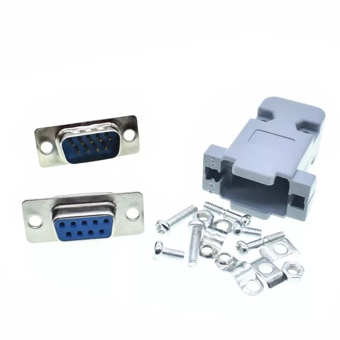 หัวบัดกรี DB9 Serial RS232 RS485 422 9พิน ตัวผู้ ตัวเมีย หรือ ชุดประกอบ หัว 9 pin +ฝาประกอบ