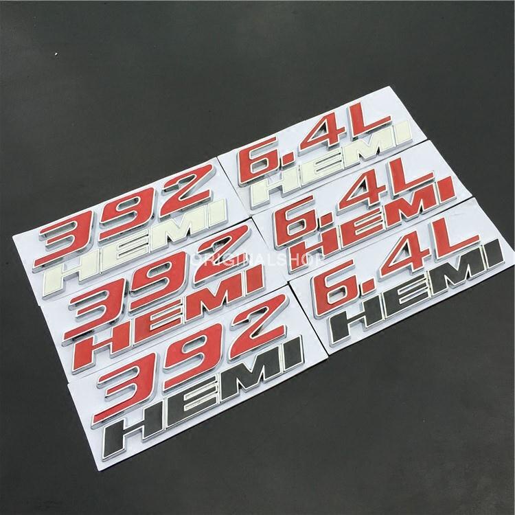 6.4L 392 HEMI เครื่องยนต์ Displacement สติกเกอร์รถเหมาะสําหรับ Wrangler Big Cut Dodge ดัดแปลงติดฉลาก