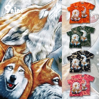 9nine เสื้อกัดสีสกรีนลาย Moon Wolf รุ่น BL1166-9 ( รวมสี )