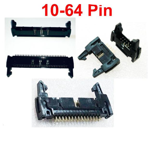 ขั้วบอร์ดเฮดเดอร์ 10-64P ตัวผู้ขาตรง Board Header Connector ST มีเขี้ยวล็อกคอนเน็คเตอร์