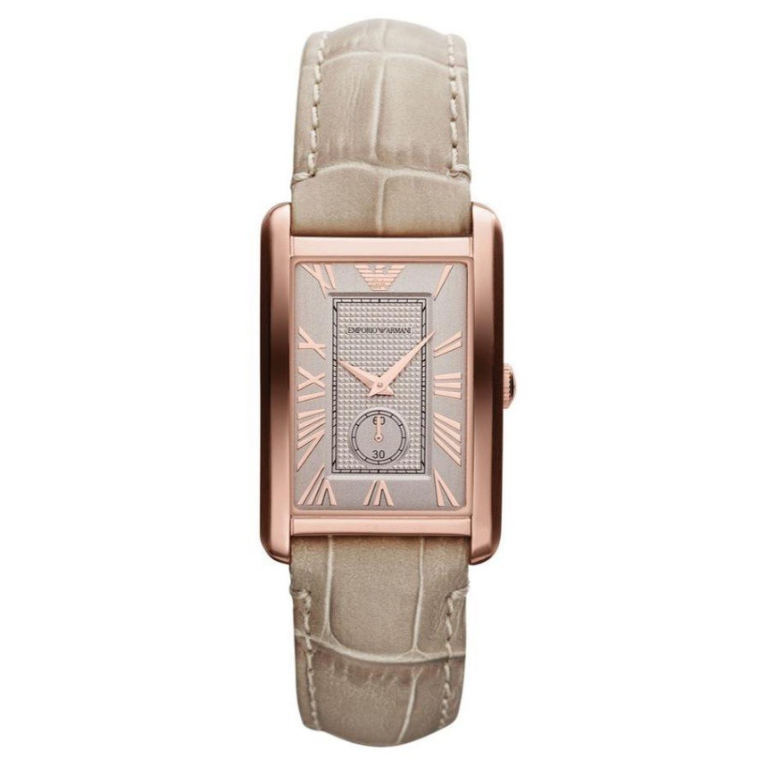 Emporio Armani Classic Wrist นาฬิกาผู้หญิง สีครีม สายหนัง รุ่นAR1673