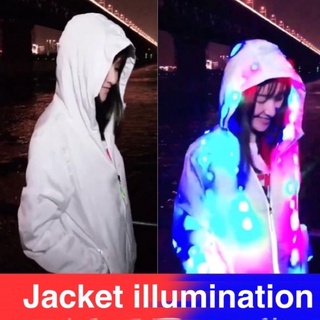 เสื้อแจ็คเก็ต มีไฟ Illumination มีฮูด พร้อมส่งในไทย