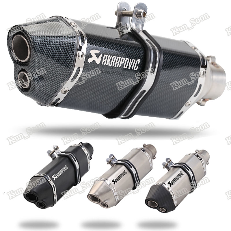 Double-outlet Universal รถจักรยานยนต ์ ท ่ อไอเสีย Moto Silencer ท ่ อ Inlet 38-51 มม