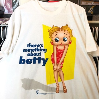 เสื้อยืดคอกลม แขนสั้น ผ้าฝ้าย พิมพ์ลายการ์ตูน betty boop miss betty ทรงหลวม แฟชั่น