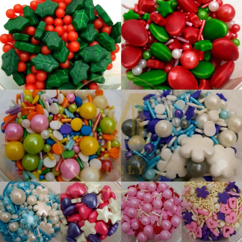 น้ําตาลไอซิ่ง Deco Sugar Ball Deco Cupcake Topping Deco เค้ก Sprinkle น้ําตาลตกแต่ง