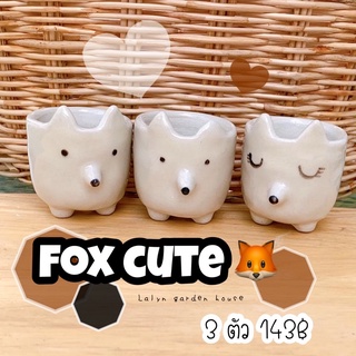 🦊🦊กระถางน้องจิ้งจอก FOX POTS  🦊🦊🤎ขนาด 1.8 นิ้ว ขนาดเล็กมินิมอล น่ารักมาก♥️