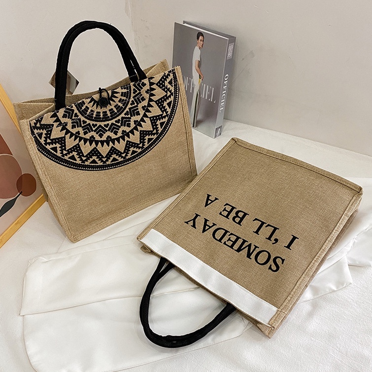 (w234)กระเป๋าผ้าใบสาน คละลายสวยงาม ใบใหญ่จุของได้เยอะ vgetbag